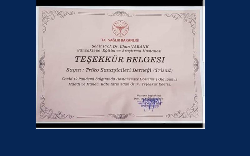 Teşekkür Belgesi